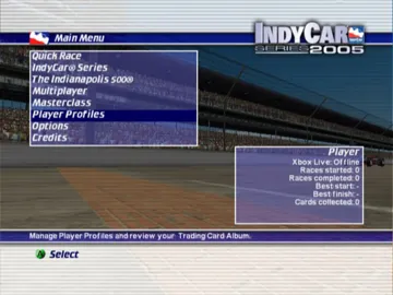 IndyCar Series 2005 (USA) screen shot title